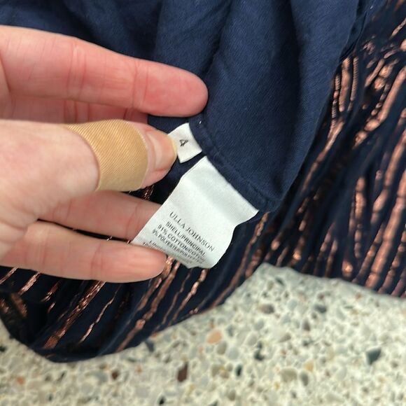 Ulla Johnson Samara dress midnight navy bronze 4 boho lined - Picture 9 of 9